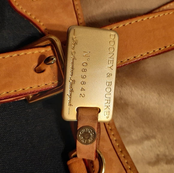Dooney& Bourke blue canvas and leather bag. - Picture 2 of 5